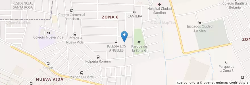 Mapa de ubicacion de Bar (el club) en Nikaragua, Departamento De Managua, Ciudad Sandino (Municipio).