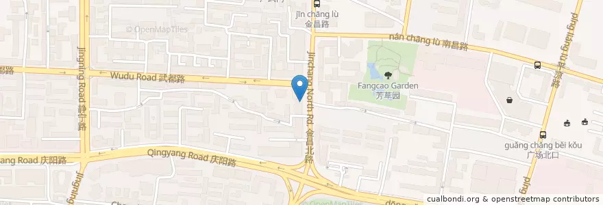 Mapa de ubicacion de 交通银行 en 中国, 甘肃省, 兰州市, 城关区, 广武门街道.