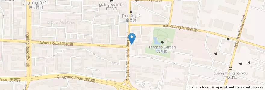 Mapa de ubicacion de 兰州银行 en China, Gansu, 兰州市 (Lanzhou), 城关区, 广武门街道.