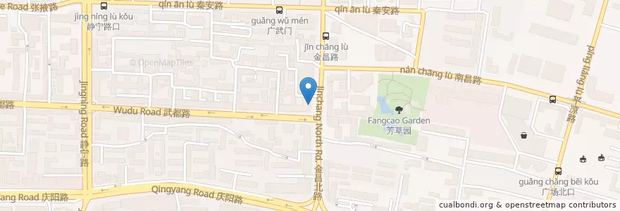 Mapa de ubicacion de 兴业银行 en 中国, 甘肃省, 兰州市, 城关区, 广武门街道.