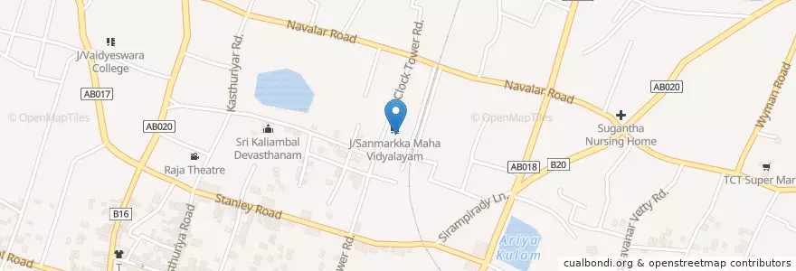 Mapa de ubicacion de J/Sanmarkka MV en سريلانكا, வட மாகாணம், யாழ்ப்பாணம் மாவட்டம்.