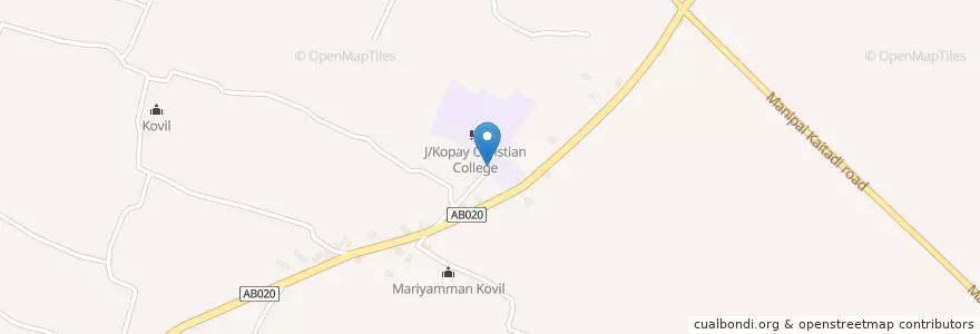 Mapa de ubicacion de J/Kopay Christian College en Sri Lanka, வட மாகாணம், யாழ்ப்பாணம் மாவட்டம்.
