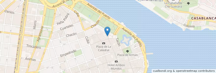 Mapa de ubicacion de Bar & Restaurante “Barroco" en Kuba, Havanna, La Habana Vieja.