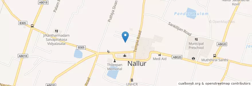 Mapa de ubicacion de J/Nallur HTMS en ශ්‍රී ලංකාව இலங்கை, வட மாகாணம், யாழ்ப்பாணம் மாவட்டம்.