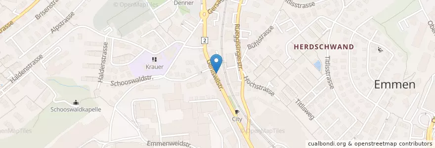 Mapa de ubicacion de Jack's Cevap House en Switzerland, Luzern, Emmen.