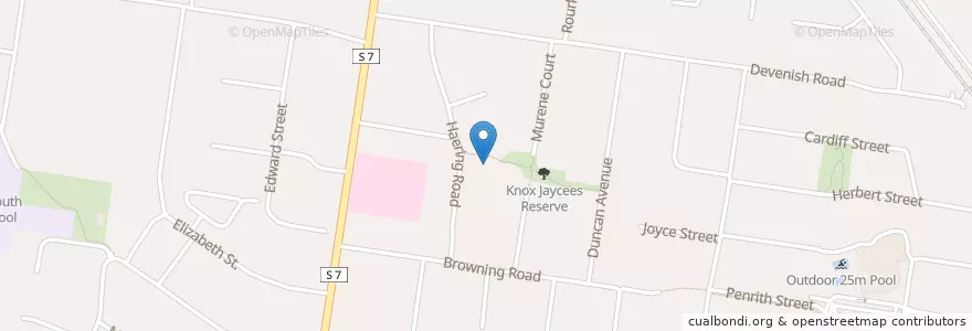 Mapa de ubicacion de Haering Road Pre-School en 澳大利亚, 维多利亚州, City Of Knox.