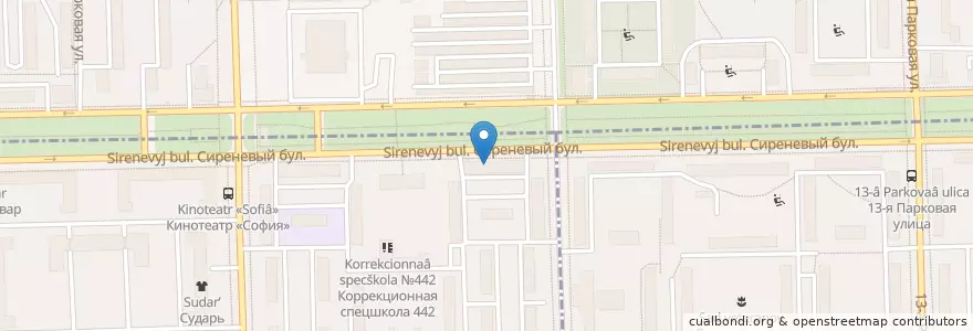 Mapa de ubicacion de Горздрав en Rússia, Distrito Federal Central, Москва, Восточный Административный Округ, Район Измайлово.