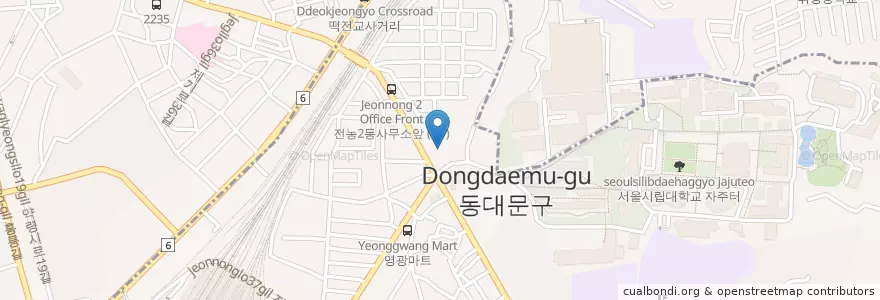 Mapa de ubicacion de 도토리군 버섯양 en 대한민국, 서울, 동대문구, 전농1동.