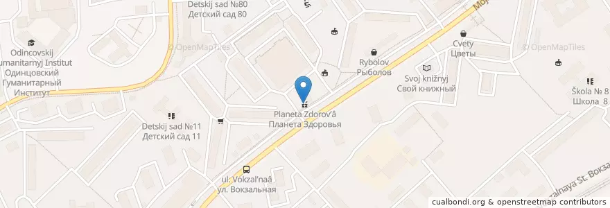 Mapa de ubicacion de Планета Здоровья en Russia, Central Federal District, Moscow Oblast, Одинцовский Городской Округ.