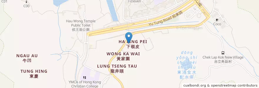 Mapa de ubicacion de 甘地印度餐廳 en China, Hong Kong, Guangdong, New Territories, Islands District.