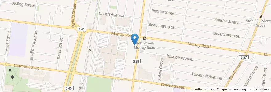 Mapa de ubicacion de Basil House en Австралия, Виктория, City Of Darebin.