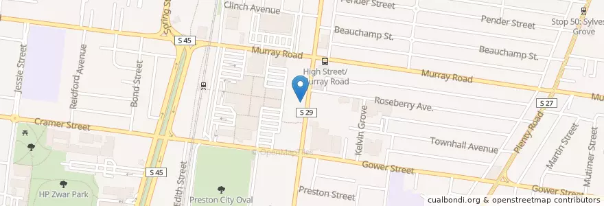 Mapa de ubicacion de C-Culture Chinese Restaurant en Austrália, Victoria, City Of Darebin.