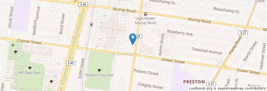 Mapa de ubicacion de Phuong Nam Restaurant en Австралия, Виктория, City Of Darebin.
