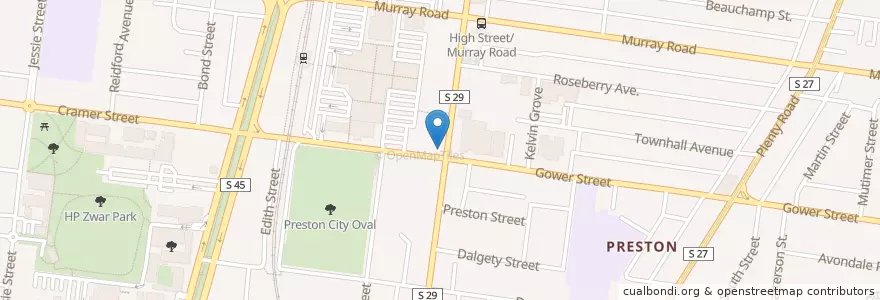 Mapa de ubicacion de Ta Dah Juice Bar en Australia, Victoria, City Of Darebin.