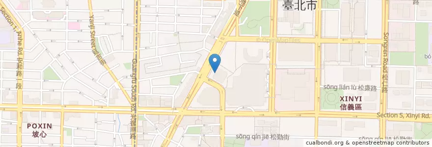 Mapa de ubicacion de 駐台北烏蘭巴托貿易經濟代表處 en Taiwan, 新北市, Taipei, 信義區.