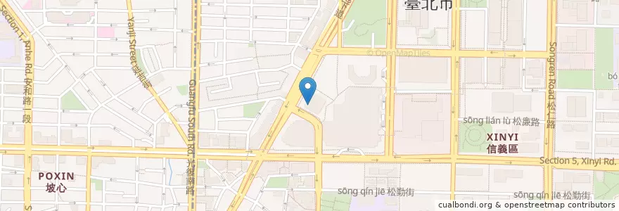 Mapa de ubicacion de 秘魯駐臺北商務辦事處 en تایوان, 新北市, تایپه, 信義區.