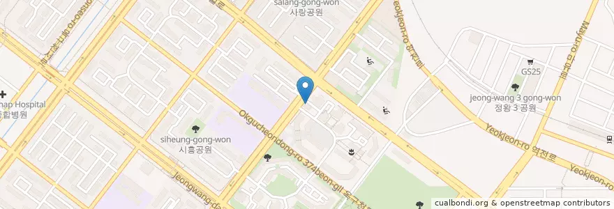 Mapa de ubicacion de 시화참빛교회 en 韩国/南韓, 京畿道, 始兴市.