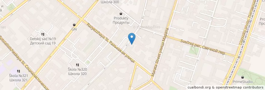 Mapa de ubicacion de Экобокс en Russie, District Fédéral Du Nord-Ouest, Oblast De Léningrad, Saint-Pétersbourg, Центральный Район, Владимирский Округ.