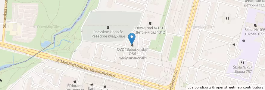 Mapa de ubicacion de ОВД "Бабушкинский" en Rusia, Distrito Federal Central, Москва, Северо-Восточный Административный Округ, Бабушкинский Район.