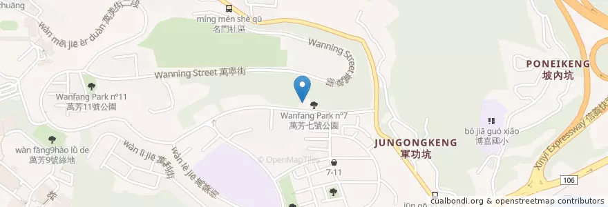 Mapa de ubicacion de 萬芳福德宮 en تايوان, تايبيه الجديدة, تايبيه, 文山區.