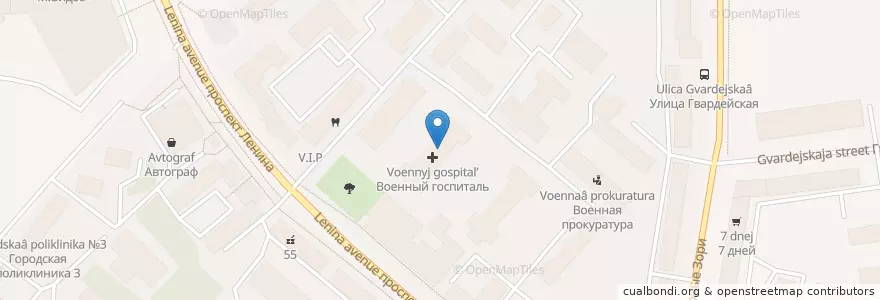 Mapa de ubicacion de 113 военная поликлиника en Russie, District Fédéral Du Nord-Ouest, Oblast De Mourmansk, Городской Округ Мурманск.