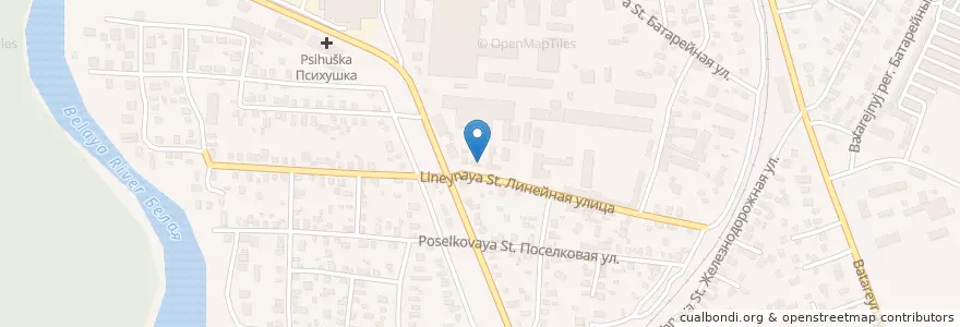 Mapa de ubicacion de Самомойка en Rusland, Zuidelijk Federaal District, Kraj Krasnodar, Adygea, Городской Округ Майкоп.