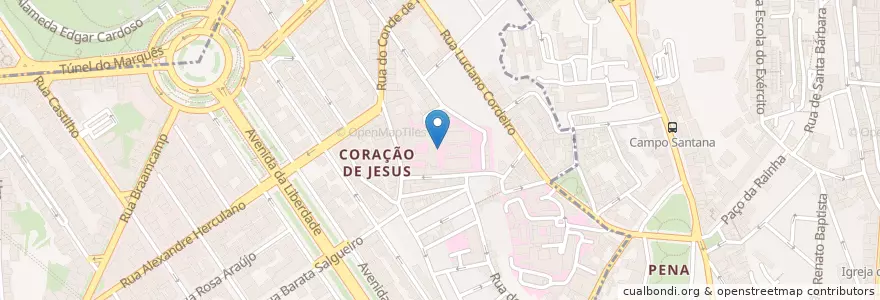 Mapa de ubicacion de Antiga Igreja e Convento de Santa Marta en البرتغال, Área Metropolitana De Lisboa, Lisboa, Grande Lisboa, لشبونة, Santo António.