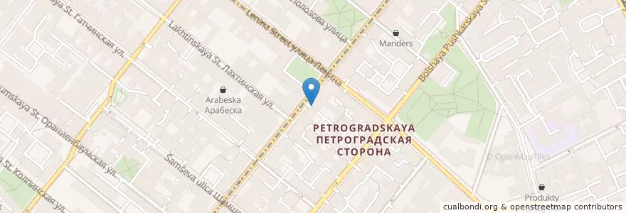 Mapa de ubicacion de Yoda Noodle Bar en Russia, Northwestern Federal District, Leningrad Oblast, Saint Petersburg, Petrogradsky District, Округ Кронверкское.