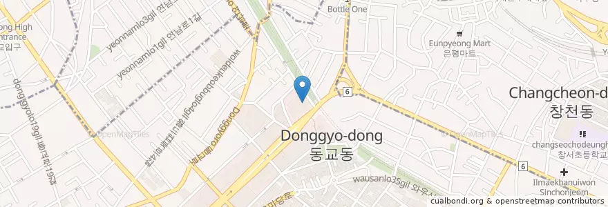 Mapa de ubicacion de 피자업 en 大韓民国, ソウル, 麻浦区, 西橋洞.