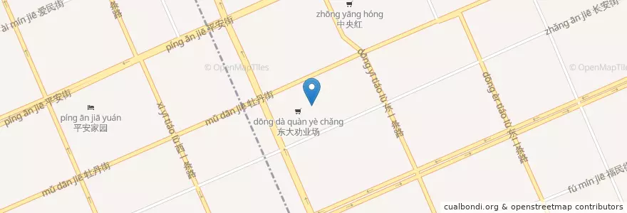 Mapa de ubicacion de 劝业场美食城 en Çin, Heilongjiang, 牡丹江市, 东安区, 新安街道.