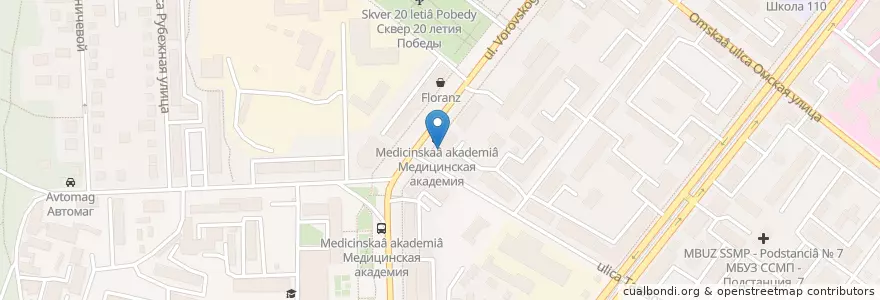Mapa de ubicacion de Аптека от склада en Rússia, Уральский Федеральный Округ, Oblast De Cheliabinsk, Челябинский Городской Округ.