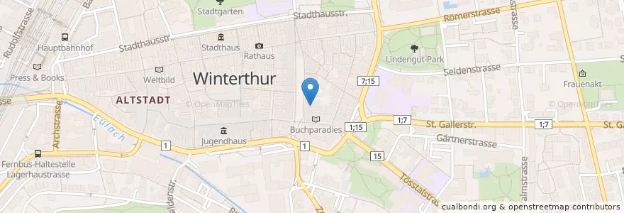 Mapa de ubicacion de Loge en Switzerland, Zürich, Bezirk Winterthur, Winterthur.
