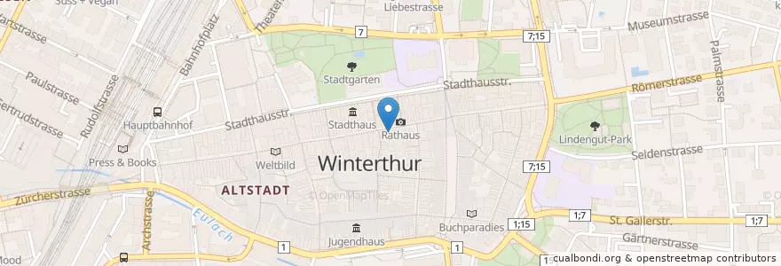 Mapa de ubicacion de Nature First en سويسرا, زيورخ, Bezirk Winterthur, Winterthur.