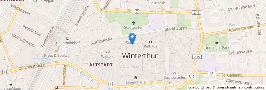 Mapa de ubicacion de Sternen Apotheke en Швейцария, Цюрих, Bezirk Winterthur, Winterthur.