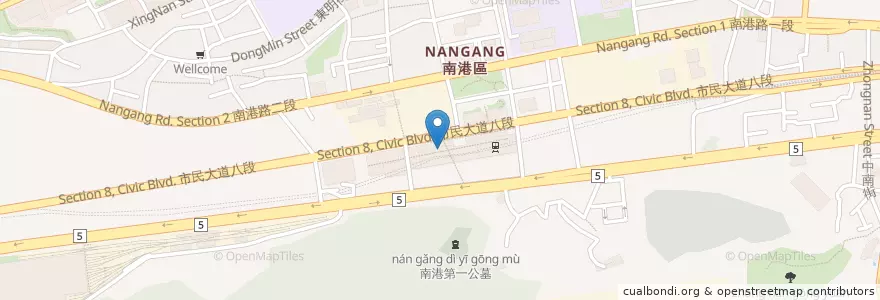 Mapa de ubicacion de 摩斯漢堡 en Taiwan, Neu-Taipeh, Taipeh, Nangang.