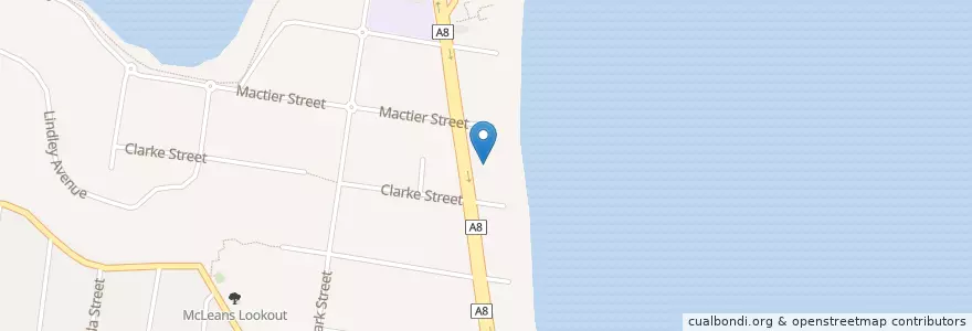 Mapa de ubicacion de Cabana beach kiosk en 澳大利亚, 新南威尔士州, Sydney, Northern Beaches Council.