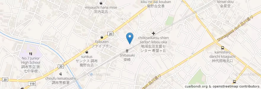Mapa de ubicacion de ドラッグケイオー en Giappone, Tokyo, 調布市.