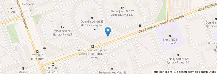 Mapa de ubicacion de Пельменная en Rusia, Приволжский Федеральный Округ, Óblast De Nizhni Nóvgorod, Городской Округ Дзержинск.