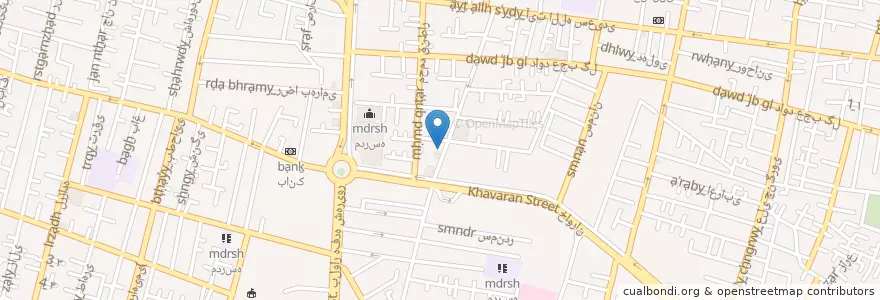 Mapa de ubicacion de کلینیک en Иран, Тегеран, شهرستان تهران, Тегеран, بخش مرکزی شهرستان تهران.