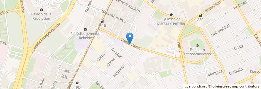 Mapa de ubicacion de cafetería en كوبا, La Habana, Cerro.