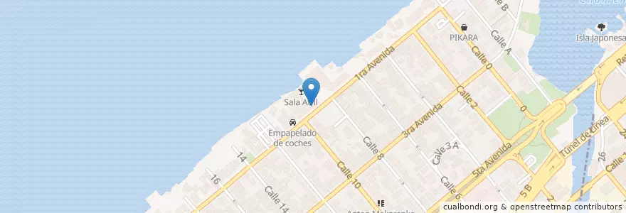 Mapa de ubicacion de Kafe en کوبا, La Habana.