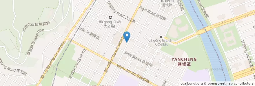 Mapa de ubicacion de 虱目魚米粉湯 en 臺灣, 高雄市, 鹽埕區.