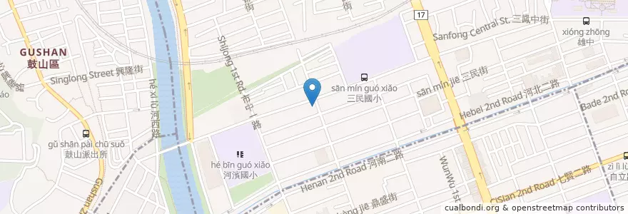 Mapa de ubicacion de 味津排骨大王 en Taiwan, Kaohsiung, 三民區.