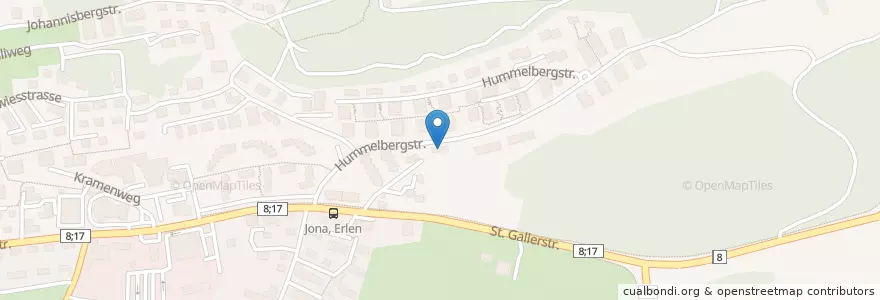 Mapa de ubicacion de Kindergarten Hummelberg en Suisse, Saint-Gall, Wahlkreis See-Gaster, Rapperswil-Jona.