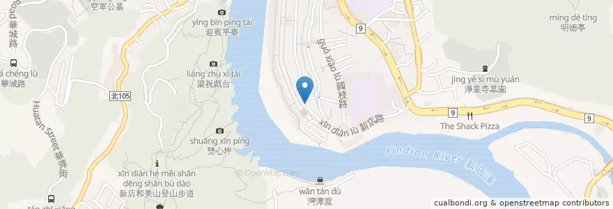 Mapa de ubicacion de 碧潭渡船頭 en Tayvan, 新北市, 新店區.