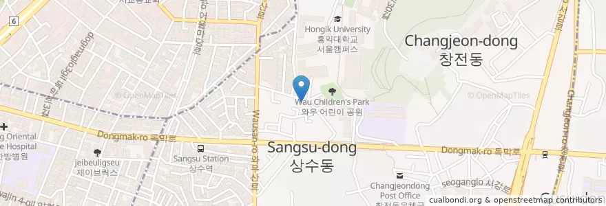Mapa de ubicacion de 비비리 1호점 en Korea Selatan, 서울, 마포구, 서강동.