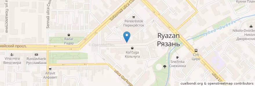 Mapa de ubicacion de Карась en 러시아, Центральный Федеральный Округ, Рязанская Область, Городской Округ Рязань.