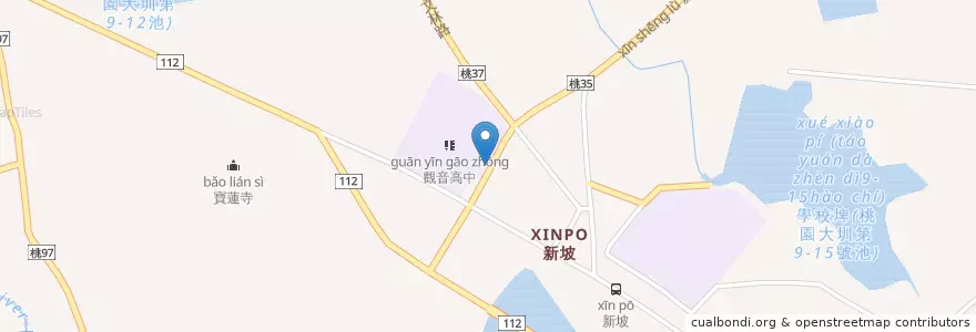 Mapa de ubicacion de 觀音高中 en Тайвань, Таоюань, 觀音區.