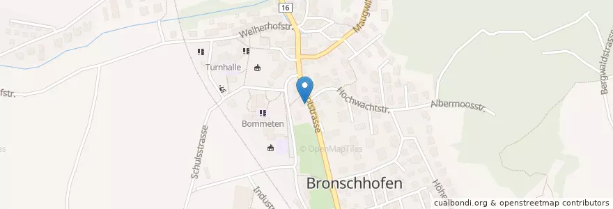 Mapa de ubicacion de Poststelle 9552 Bronschhofen en Schweiz/Suisse/Svizzera/Svizra, Sankt Gallen, Wahlkreis Wil, Wil (Sg).