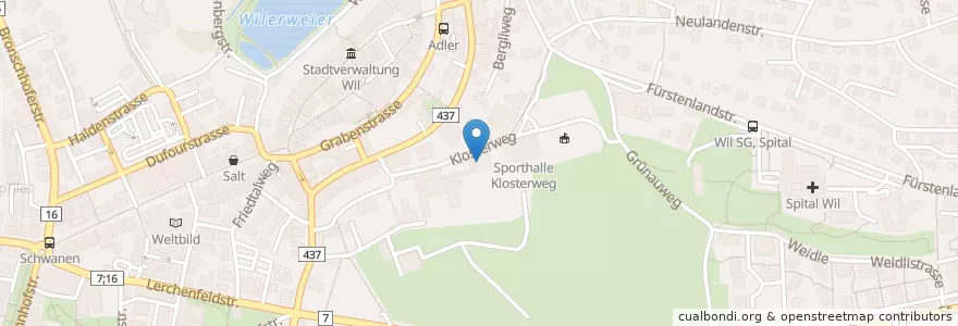 Mapa de ubicacion de Mädchensekundarschule St.Katharina en Zwitserland, Sankt Gallen, Wahlkreis Wil, Wil (Sg).
